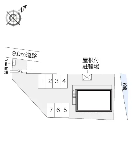 ★手数料０円★桐生市広沢町４丁目　月極駐車場（LP）